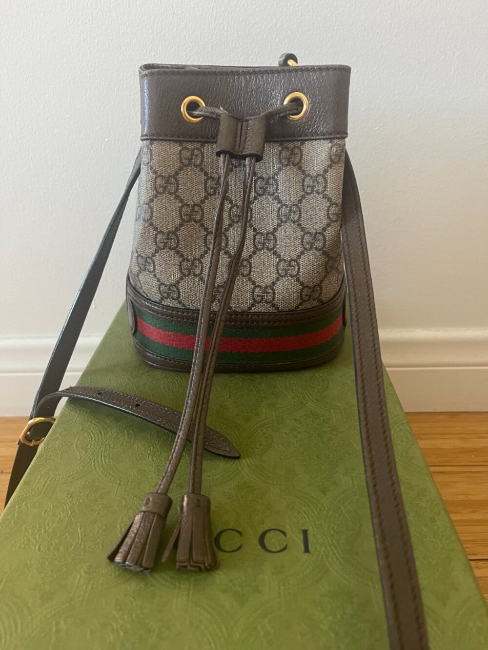 Gucci Canvas Logo Mini Bucket Bag 2023